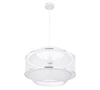 Lampada a sospensione a LED Lampada a sospensione Lampada per sala da pranzo Look a reticolo in metallo argentato D 45 cm