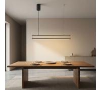 Lampada a sospensione a LED lampada a sospensione moderna nero oro sala da pranzo luce a sospensione, metallo alluminio, 30W 1800Lm bianco caldo, LxLxH 84x9x150 cm