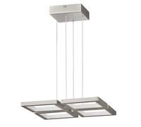 Lampada a sospensione a LED lampada a sospensione plafoniera a LED, dimmerabile, regolabile in altezza, nichel opaco, 1x LED 45 watt 4300 lm bianco caldo, H 150 cm, WOFI 6531.04.64.8000