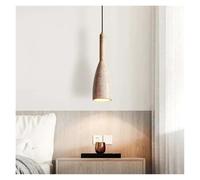 Lampada A Sospensione A LED, Lampada da Comodino in Stile retrò Giapponese con Pietra Gialla, Luce Calda, Ideale per Camera da Letto, Sala da Pranzo E Arredamento di Stone And Wood Color