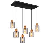 Lampada a sospensione a LED Lampada da sala da pranzo a 6 luci in metallo nero, altezza 120 cm