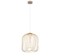 Lampada a sospensione a LED, lampada da sala da pranzo, rete metallica color sabbia, H 150 cm