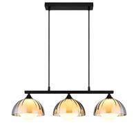 Lampada a sospensione a LED, lampada da sala da pranzo, vetro fumé nero, H 120 cm