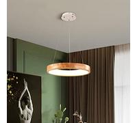 Lampada a sospensione a LED moderna dimmerabile Lampada a sospensione in altezza regolabile per sala da pranzo Cucina o ufficio Lampadario in legno Elegante apparecchio a soffitto per soggiorno