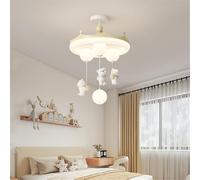 Lampada a sospensione a LED moderna nordico per la camera dei bambini - Design creativo a giostra, decorazione per camera da letto rosa, ideale per ragazze e asilo, dimensioni D50H41CM