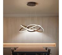 Lampada a sospensione a LED per tavolo da pranzo Lampada a sospensione dal design moderno ad anello Dimmerabile 3000K ~ 6000K Telecomando con funzione di memoria, Adatta per soggiorno, camera da