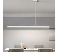 Lampada a sospensione a LED per Tavolo da pranzo Sala da pranzo 58W Lampadario Dimmerabile con Telecomando Altezza Regolabile Soggiorno Cucina Isola Ufficio Lampadario a sospensione (Bianco, L120cm)