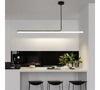 Lampada a sospensione a LED per Tavolo da pranzo Sala da pranzo 58W Lampadario Dimmerabile con Telecomando Altezza Regolabile Soggiorno Cucina Isola Ufficio Lampadario a sospensione (Nero, L150cm)