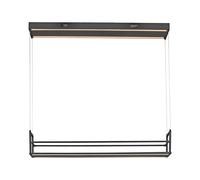 Lampada a sospensione a LED Scaffale Scaffale di stoccaggio Spezie di memoria 3 livelli Lampada da sala da pranzo regolabile, metallo nero, 1x 40W 1220lm bianco caldo, LxLxH 103,6 x 17,1 x 60-120 cm