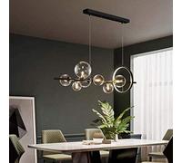 Lampada a sospensione a LED Tavolo da pranzo lampada a sospensione, G4 e LED in vetro a sfera a sfera a sospensione altezza regolabile lampadario Nordico industriale industriale luce per sala da pranz