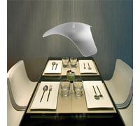 Lampada a sospensione a LED WING in alluminio e policarbonato 35x35xh120 cm 10 W- 945 Lumen silver satinato cromo