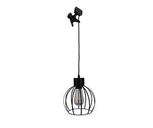 Lampada a sospensione a luce solare Lampada a sospensione a LED con gabbia a morsetto Lampada da balcone nera