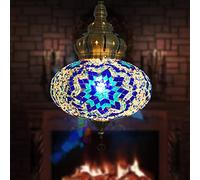 Lampada A Sospensione A Mosaico da 12 Colori da 10" Lampada A Sospensione Swag Light Room Decor, Lampadario A Sospensione da Parete E Soffitto in Mosaico Turco Marocchino Colorato, Blue