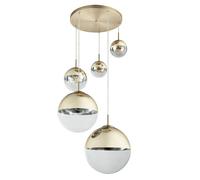 Globo Lighting Varus lampada sospesa 5x40 W trasparente-oro 15855-5