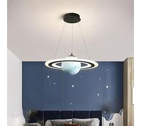 Lampada a sospensione a pianeta in acrilico Camera dei bambini Lampadario a soffitto con stella spaziale Astronauta Lampada a sospensione a led Decorazioni per la casa Apparecchio di illuminazione fan