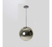 Lampada a Sospensione a Sfera in Vetro a Specchio Nordico, Creativa, a 1 Luce, Globo in Oro e Argento, lampadario a Sospensione, Soggiorno, Ristorante, Cucina, soffitto Regolabile, E27, è così (Dia