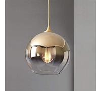 Lampada a sospensione a sfera in vetro sfumato con specchio cromato industriale di personalità moderna Lampada a sospensione a soffitto con lampadario regolabile creativo per bancone da bar Cucina