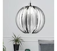 Lampada a sospensione a soffitto con paralume a sfera lampada a sospensione di design cromata, 1x E27, IP20, diametro x altezza 40 x 150 cm, soggiorno camera da letto