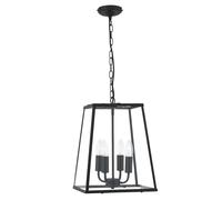 Sospensione Industrial-Nordico Lantern Noir Acciaio Nero Vetro 1 Luce E14