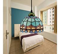 Lampada a Sospensione a Sospensione in Stile Tiffany da 20 cm, Mini apparecchi di Illuminazione a soffitto Vintage, 1 Luce, lampadari in Vetro colorato per corridoio, Camera da Letto, soggio