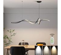 Lampada a sospensione a spirale dimmerabile moderna a LED con telecomando Elegante lampadario per sala da pranzo Cucina Bagno e ufficio Plafoniera contemporanea