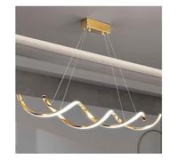 Lampada a sospensione a spirale in oro a striscia lunga Compatible with interni, lampada a sospensione a LED da soffitto,Lusso