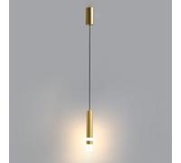 Lampada A Sospensione A Striscia per Isola da Cucina, Moderna Lampada A Sospensione A LED per Comodino da Camera da Letto, Lampada A Sospensione Minimalista Regolabile in Alte, Gold, 1-Head