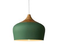 Lampada a Sospensione a Testa Singola a testare Industriale nordica per Il soffitto a soffitto in Legno Massiccio per Cucina e Decorazione del Ristorante Verde 35 cm Luce a Sospensione da 35 cm