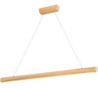 Lampada a Sospensione a Tubo Lungo, Lampada a Sospensione a Striscia in Frassino con Paralume in Acrilico Bianco, plafoniera lineare a Ceppo (60 cm - 6000 K)