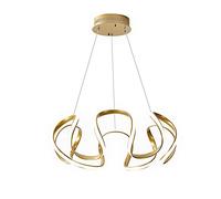 Lampada a sospensione ad anello in alluminio, lampada a sospensione geometrica dorata per sala da pranzo, moderne luci a sospensione decorative a LED, apparecchi di illuminazione a goccia in