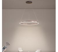 Lampada a Sospensione ad Anello LED dimmerabile, 40 cm, 28 W, Marrone - Ideale per Sala da Pranzo, Isola Cucina, Soggiorno, Lampada da soffitto Moderna, Elegante Decorazione per l'illuminazi