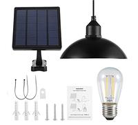 Lampada a sospensione ad energia solare, lampada a sospensione per esterni IP65 resistente all'acqua per cortile per patio per giardino