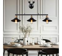 Lampada A Sospensione Altezza Regolabile 4 Ruote Metallo Nero E27 [EEK: Inaditato]