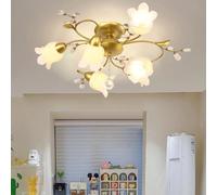 Lampada a sospensione americana Creatività pastorale francese Fiore Soggiorno Sala da pranzo Camera da letto Villa Camera modello Decorazione domestica Lampadario a LED (E A6 lights)