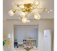 Lampada a sospensione americana francese pastorale creatività fiore soggiorno sala da pranzo camera da letto villa modello stanza decorazione della casa lampadario a LED (E B6 lights)