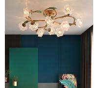 Lampada a sospensione americana francese pastorale creatività fiore soggiorno sala da pranzo camera da letto villa modello stanza decorazione della casa lampadario a LED (B B10 lights)