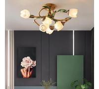Lampada a sospensione americana francese pastorale creatività fiore soggiorno sala da pranzo camera da letto villa modello stanza decorazione della casa lampadario a LED (B A6 lights)