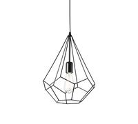 Sospensione Industrial-Minimal Ampolla-3 Metallo Nero 1 Luce E27