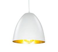 Lampada a sospensione Annie per interni stile retrò color bianco e oro in metallo 1 x E27 Ø20cm ideale per cucina, sala da pranzo salone