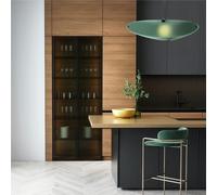 Lampada a Sospensione BELLATRIX realizzata con 3 sottili pannelli di cristallo acrilico diametro 90xh 26 cm in metacrilato colore verde petrolio Satinato verde