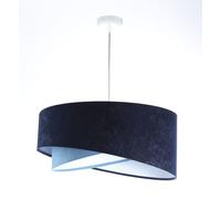 Lampada A Sospensione Blu E27 Rotonda D: 50 Cm Tessuto Regolabile Soggiorno
