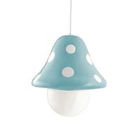 Lampada a sospensione Boletu blu a forma di fungo per cameretta