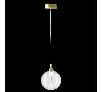 Lampada a sospensione BOLLA, metallo oro + paralume in vetro trasparente, LED 4,5W 336LM, 3000K, ø 16 h 150cm, non dimmerabile