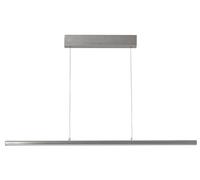 Lampada a sospensione Borena, colore alluminio/nichel, lunghezza: 113 cm, larghezza: 6,5 cm, altezza regolabile 70-180 cm, con pulsante dimmerabile, regolazione della temperatura del colore, 3 livelli