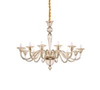 Lampadario Classico Brigitta Vetro Ambra 12 Luci E14