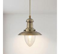 Lampada a Sospensione Bronzo Pranzo Vetro Metallo E27 Ø18 CM Tondo Pendelleuchte