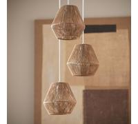 Lampada a Sospensione Carta Intrecciata Trilla 3 Faretti