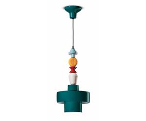Lampada a sospensione catena multicolore di geometrie Collezione LARIAT Diametro ? 28x h 60 cm -1 x max 53W E27 interno COLORE verde verde