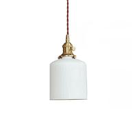Lampada a sospensione cilindrica creativa in ceramica, lampadario a testa singola con vite E27, paralume industriale in ceramica a sospensione, apparecchi di illuminazione per la decorazione del