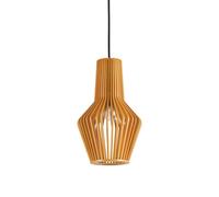 Sospensione Industrial-Minimal Citrus-1 Legno Marrone 1 Luce E27